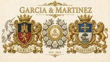 
Cargar imagen en el visor de la galería, Muestra Escudo doble — García y Martínez: dos logros heráldicos en un solo PDF (muestra Herald Lab)